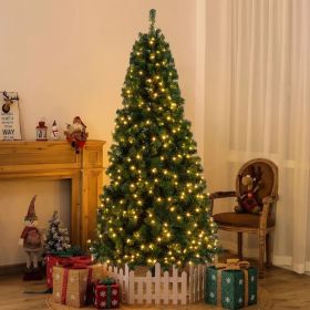 FCH 6ft PVC Material DIY 150 Lights Warm Color 8 Modes 1050 Branches Christmas Tree Green (Option: defaulttitle)