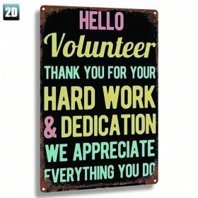 Vintage Hello Volunteer Metal Sign 8x12in Retro Wall Plaque (Option: Tin)